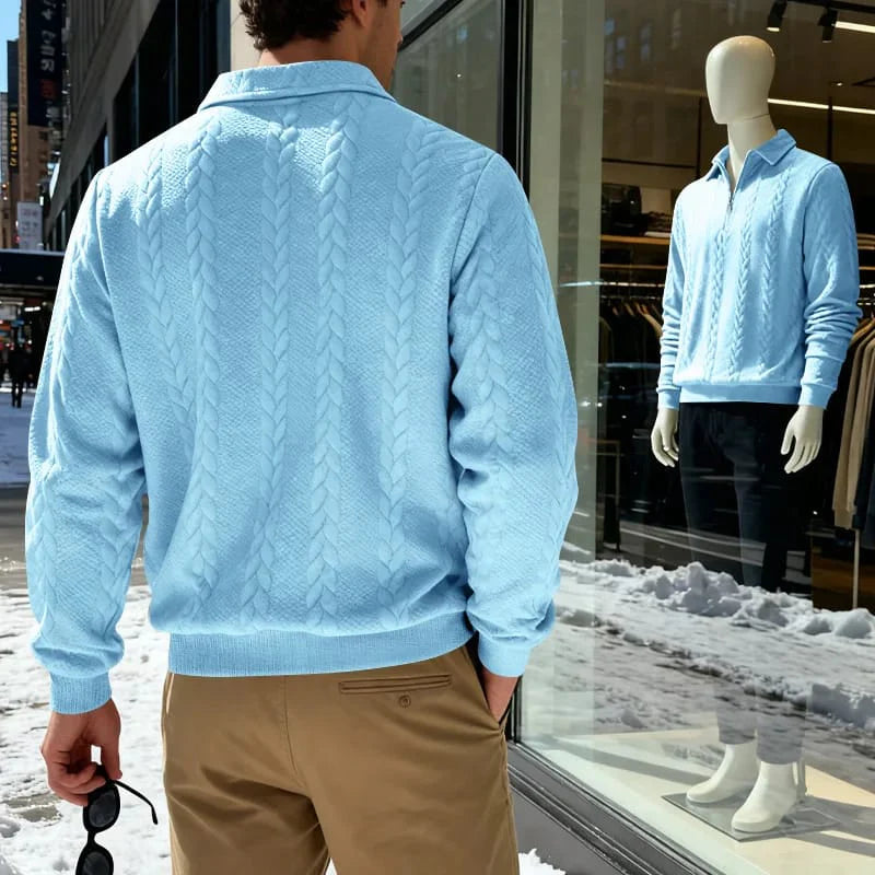 Men’s Zip Cable Knit Sweater