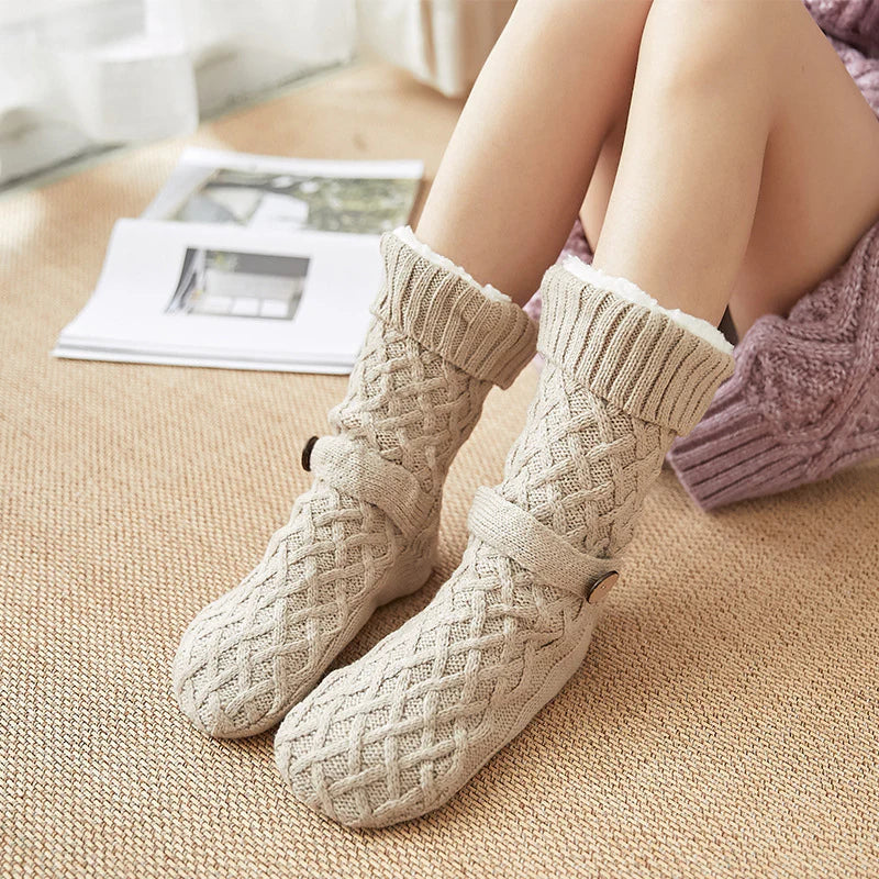 Women’s Ultra-Thick Knit Non-Slip Home Slipper Socks