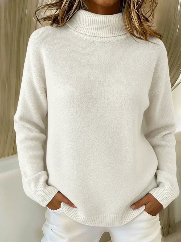 Women's Loose Solid-Colour Turtleneck Sweater