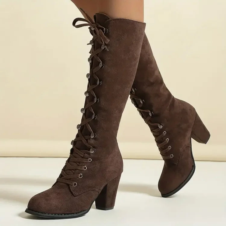 Women's Comfortable Heeled Knee-High Boots