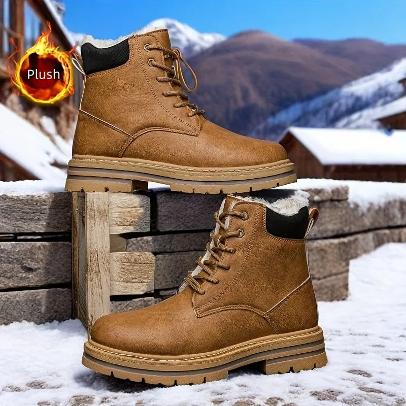 Men’s Insulated Leather High-Top Winter Boots