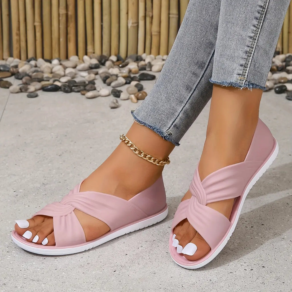 Women's Cross Strap Lightweight Flat Sandals