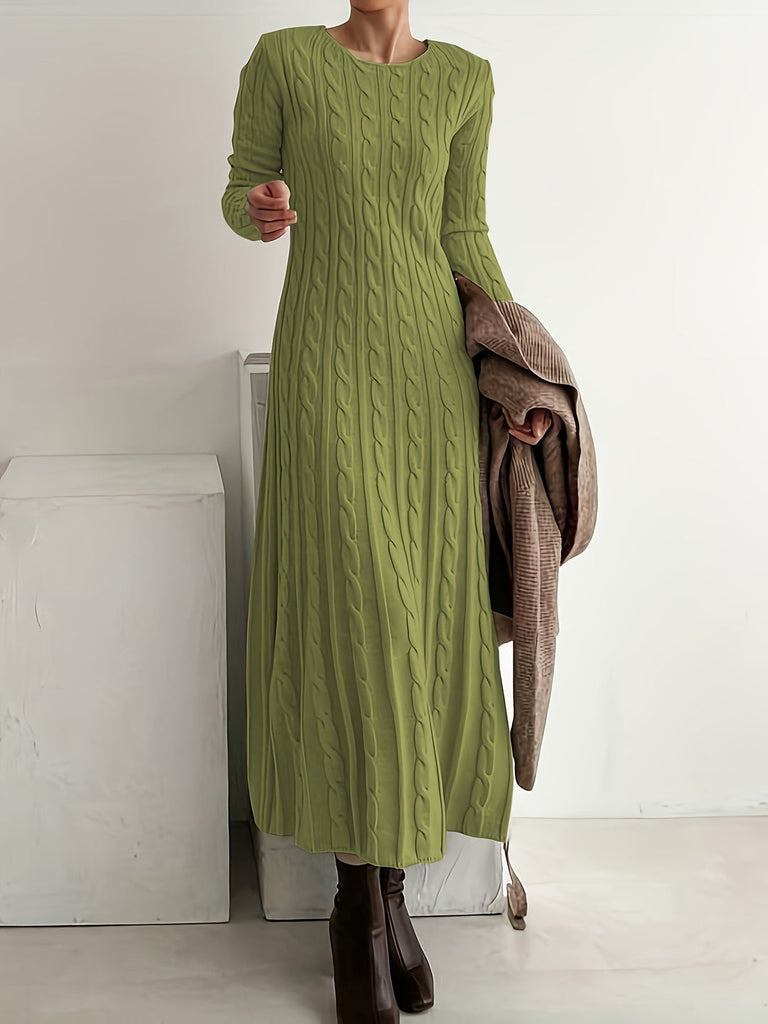 Women’s Elegant Cable Knit Maxi Dress