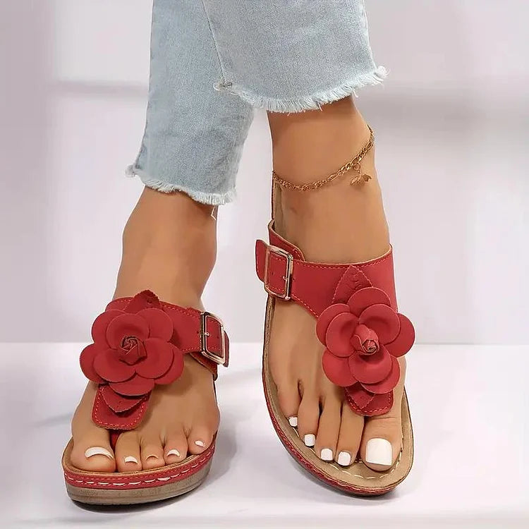 Women's Flower Decor Thong Sandals