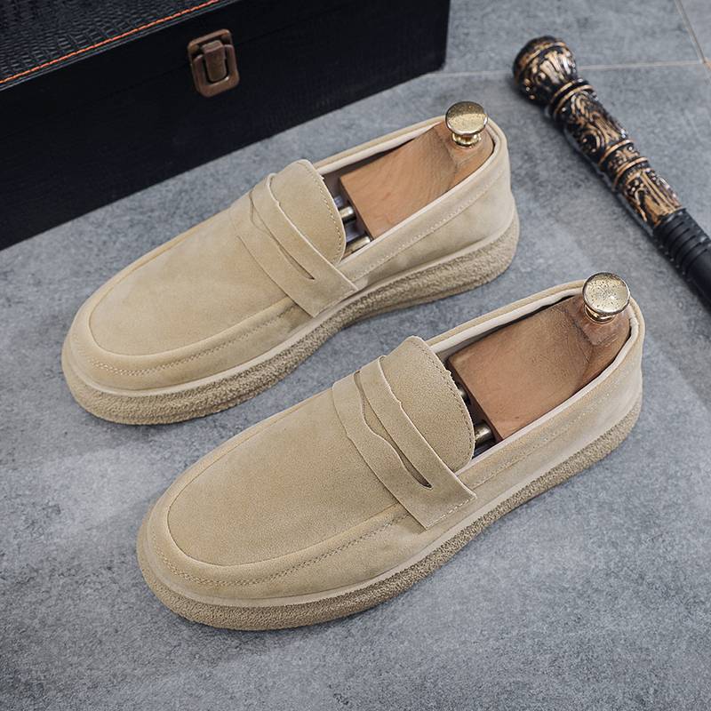 Men’s Breathable Suede Slip-On Thick-Sole Casual Shoes