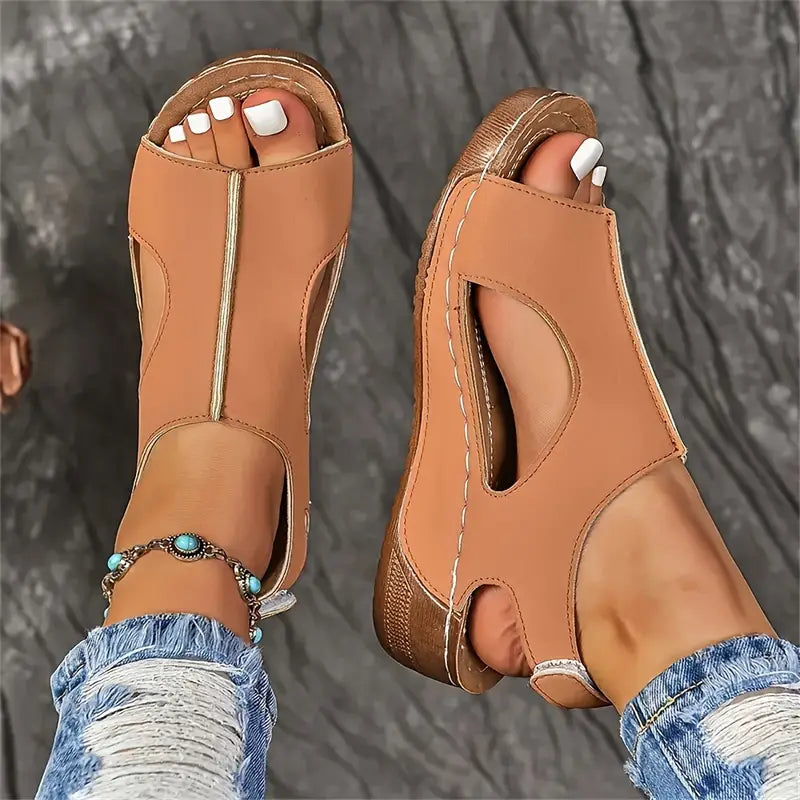 Women's Wedge Heeled Comfy Sandals