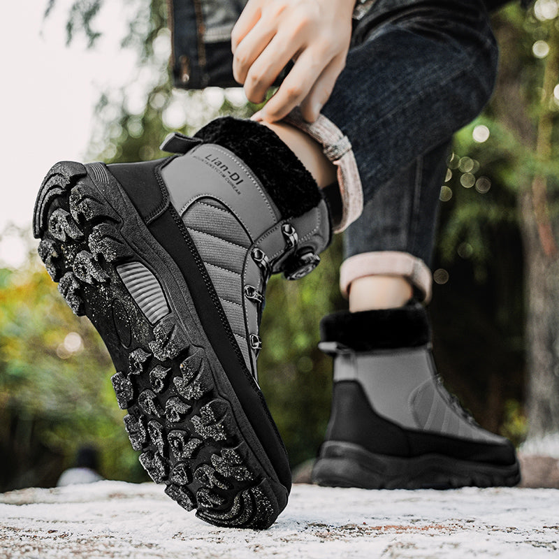 Men’s Winter Thermal Lined Hiking Shoes with Dial Lacing and Grip Sole