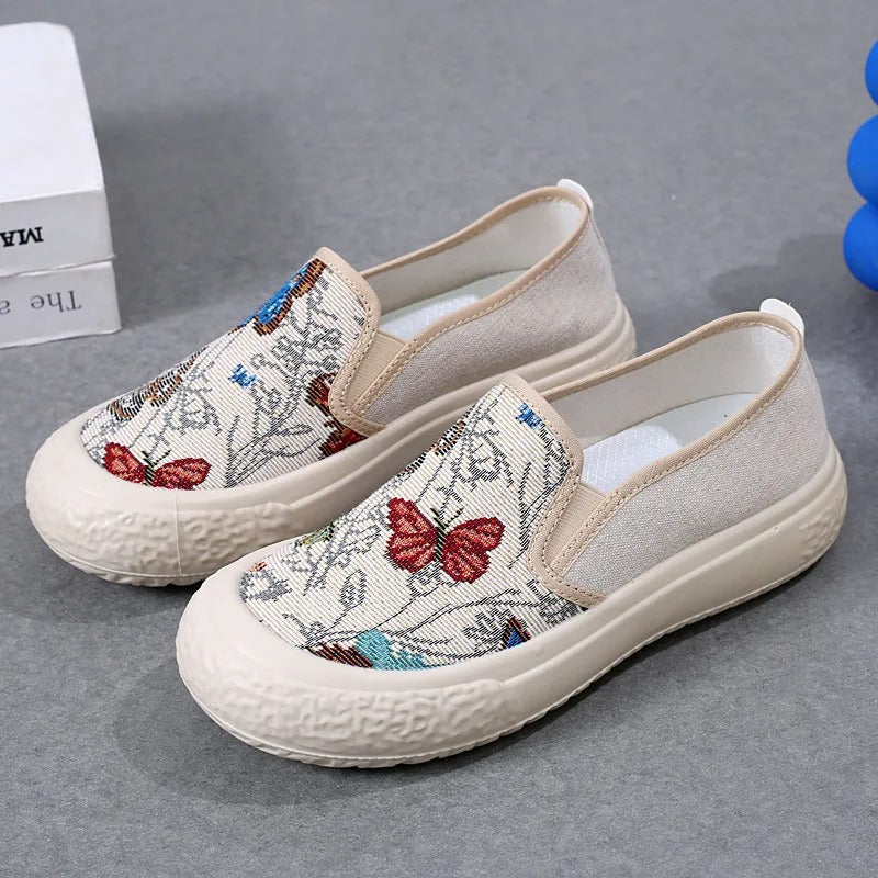 Butterfly Vulcanize Platform Sneakers For Women