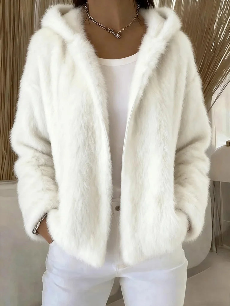 Women's Fashion Plush Hooded Jacket