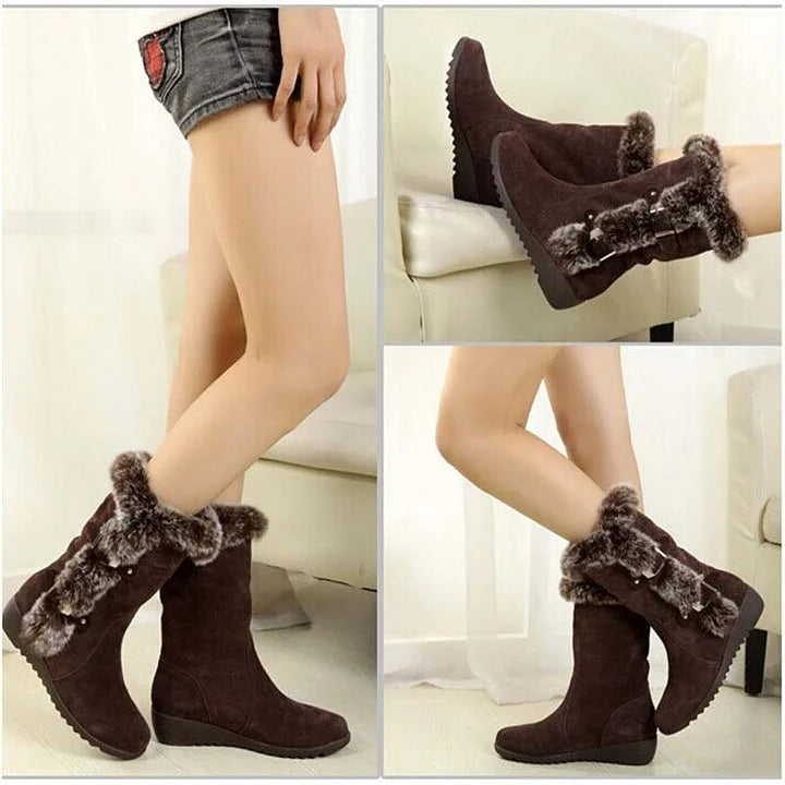 Women’s Plush Trim Mid-Calf Snow Boots