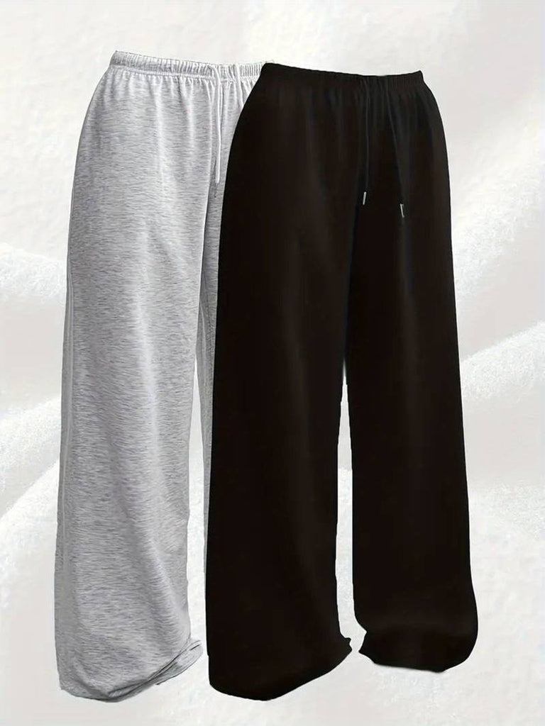 Women’s Wide-Leg Casual Drawstring Sports Trousers