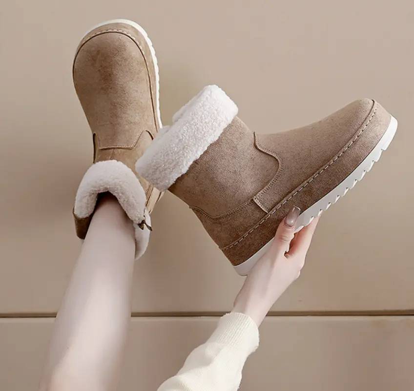 Women’s Plush-Lined Thick-Sole Winter Ankle Snow Boots