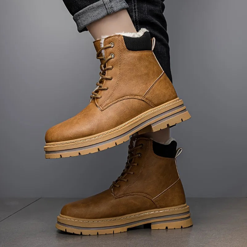 Men’s Insulated Leather High-Top Winter Boots