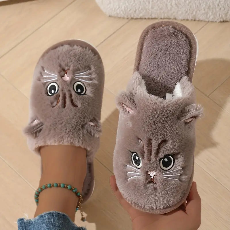 Women’s Cozy Kitty Plush Slippers