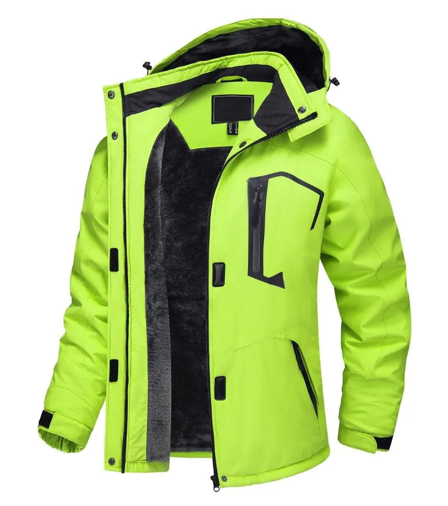 Women’s Waterproof Fleece-Lined Ski Jacket with Detachable Hood