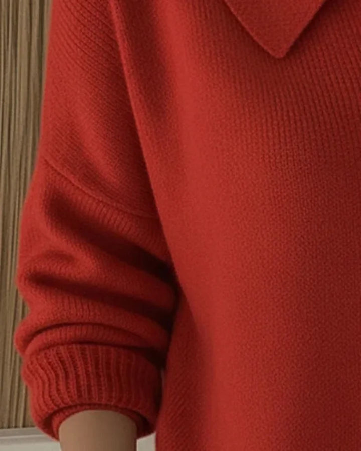 Women’s Solid Colour Collared Button Knit Sweater