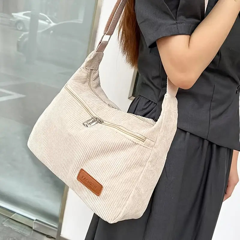 Trendy Corduroy Shoulder Bag