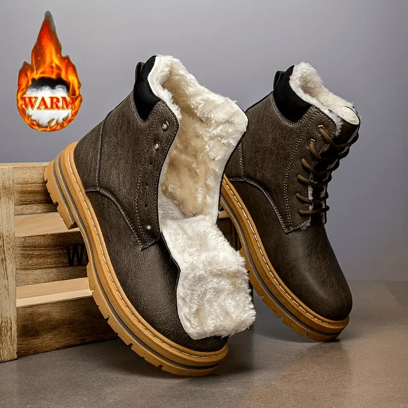 Men’s Insulated Leather High-Top Winter Boots
