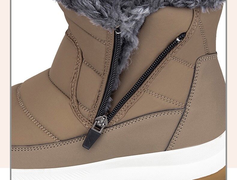 Men’s Easy-Zip Fur-Lined Waterproof Puffer Snow Boots
