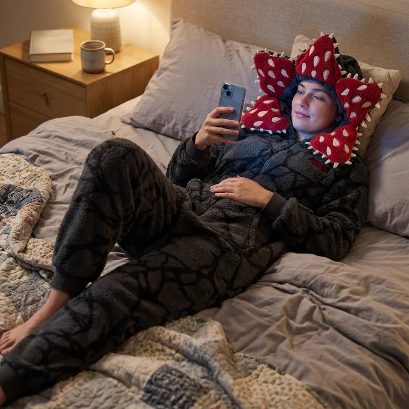 Petal Hood Plush Fleece Onesie Jumpsuit