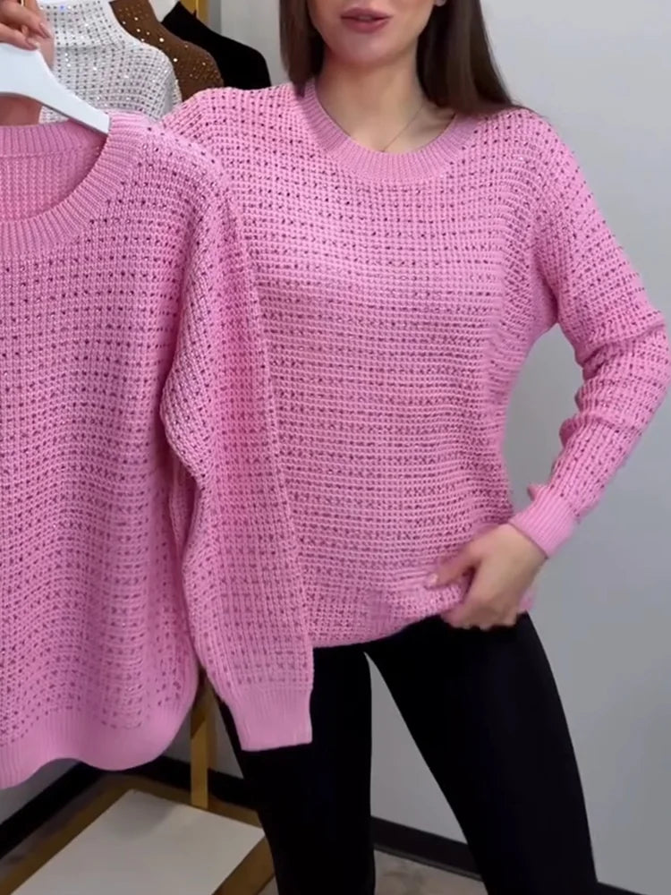 Women’s Soft Sparkle Knit Round Neck Jumper