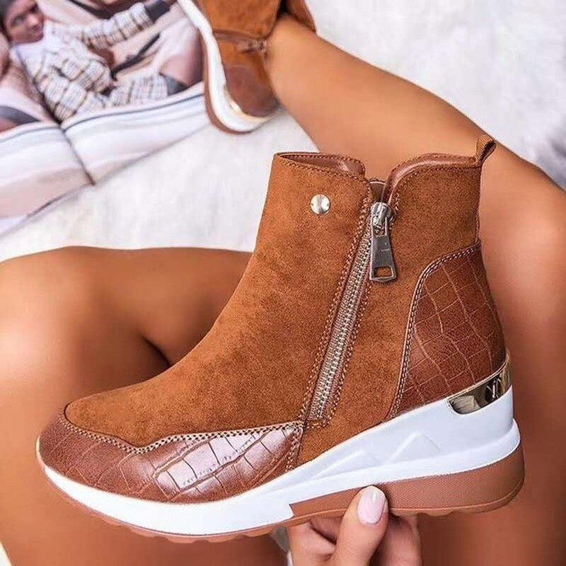 Women's Leather Heeled Ankle Boots