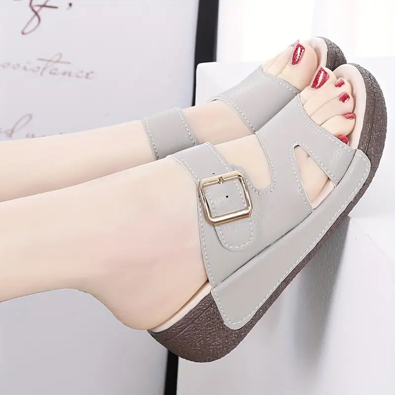 Breathable Orthopedic Adjustable Ladies Leather Sandals