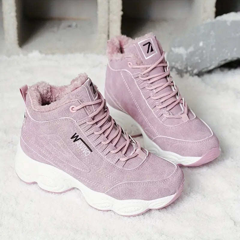 2025 Women’s Fleece-Lined Chunky Mid-Heel Ankle Boots