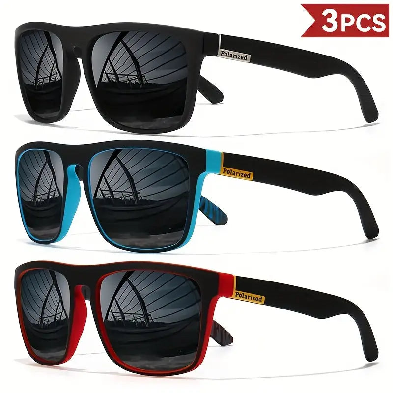 3-Pair Polarized Square Glasses