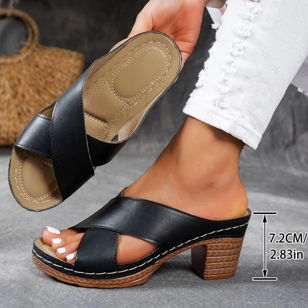 Orthopaedic Chunky High Heel Sandals