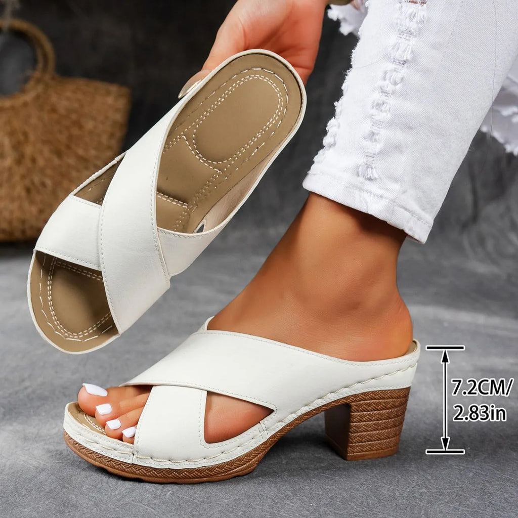 Orthopaedic Chunky High Heel Sandals