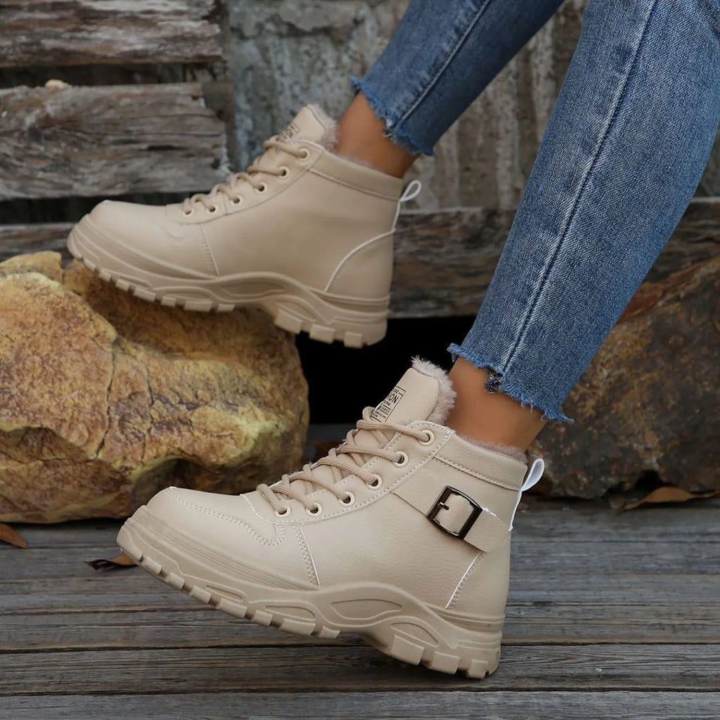 Women's Waterproof Warm Lace-Up Boots