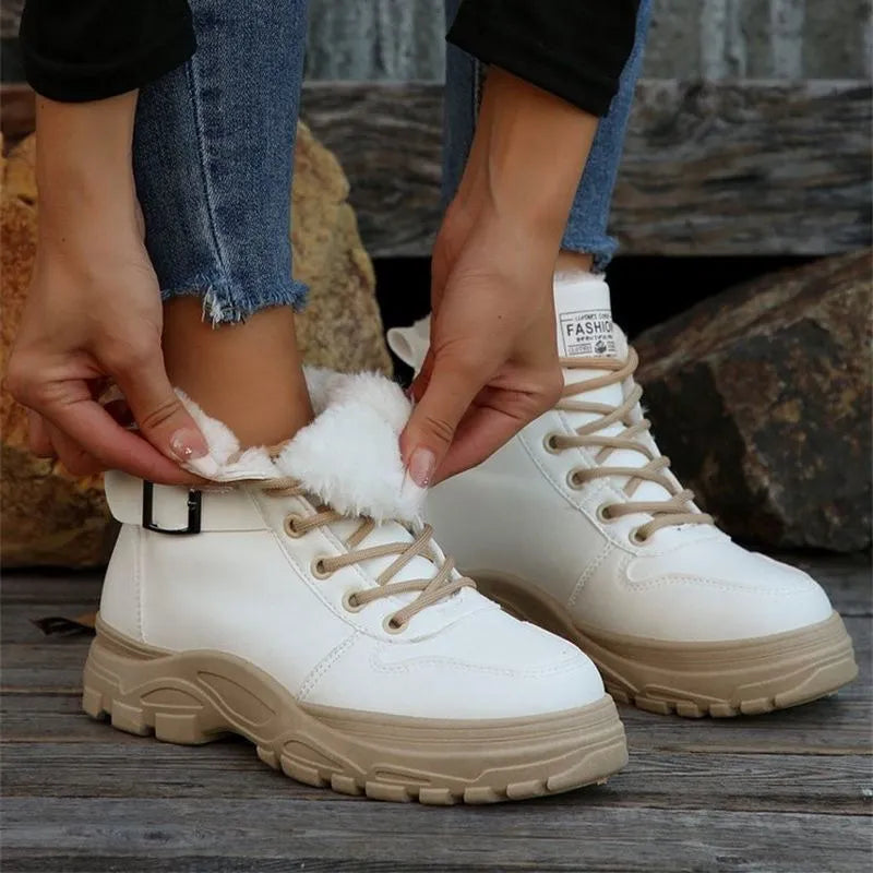 Women's Waterproof Warm Lace-Up Boots