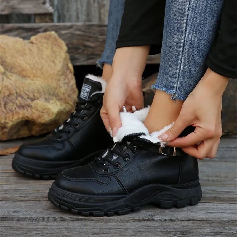 Women's Waterproof Warm Lace-Up Boots