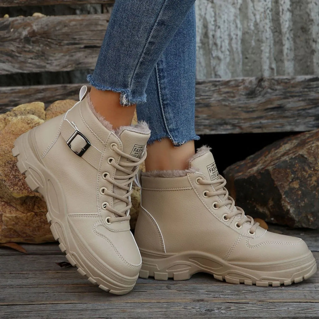 Women's Waterproof Warm Lace-Up Boots