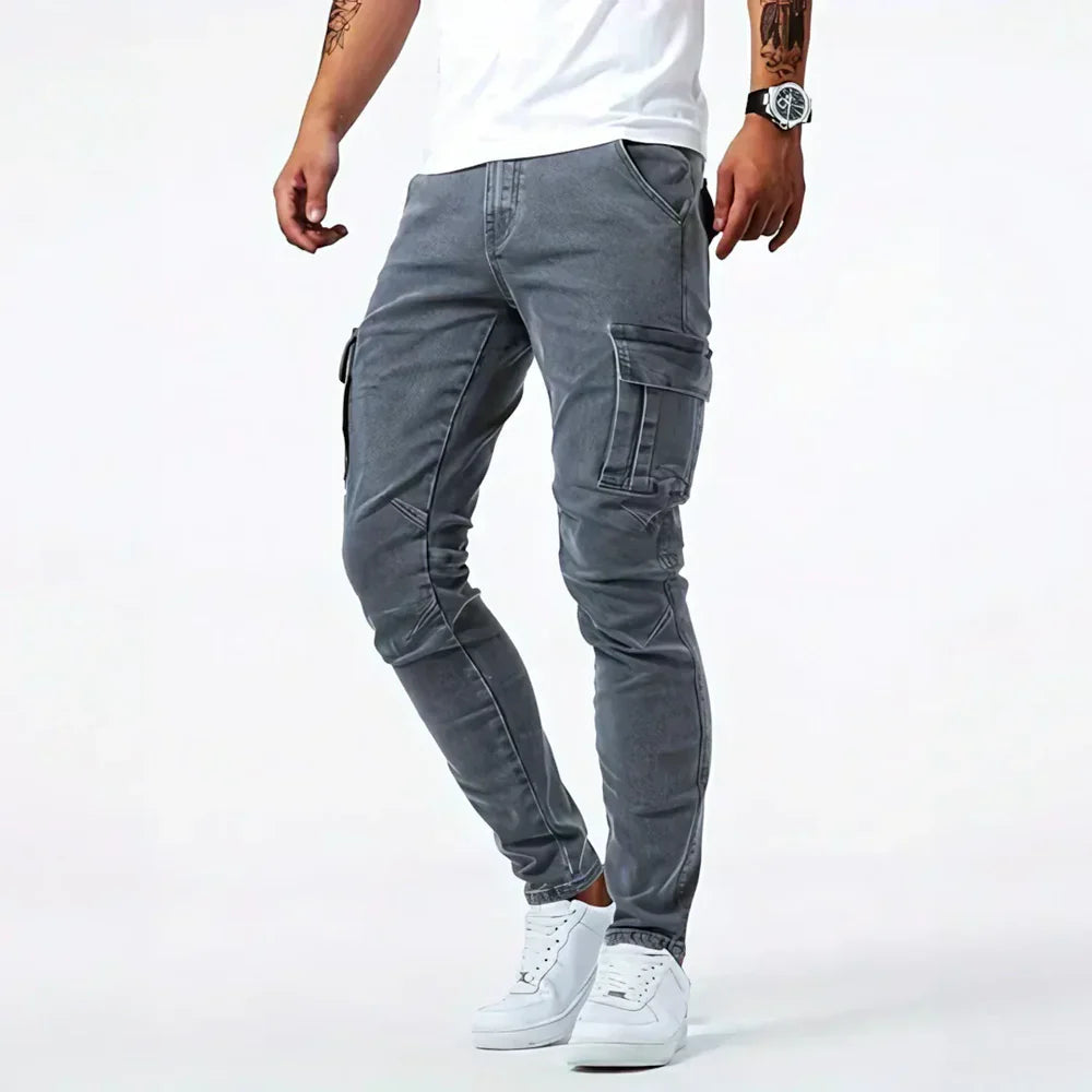Men's Cargo Style Denim Jeans