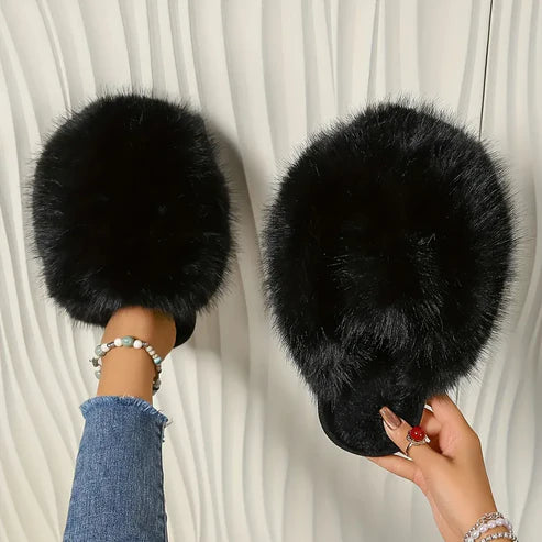 Women’s Fluffy Plush Non-Slip Home Slippers