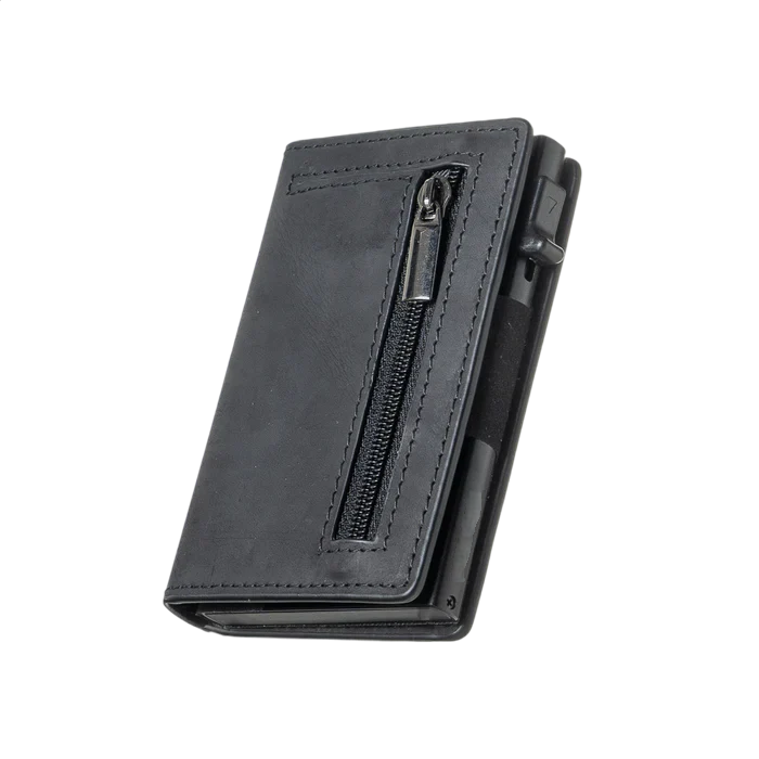 Men’s Slim Leather & Carbon Fibre Anti-Theft Wallet
