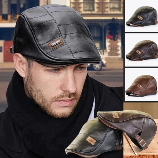 Men’s Vintage Cowhide Leather Beret