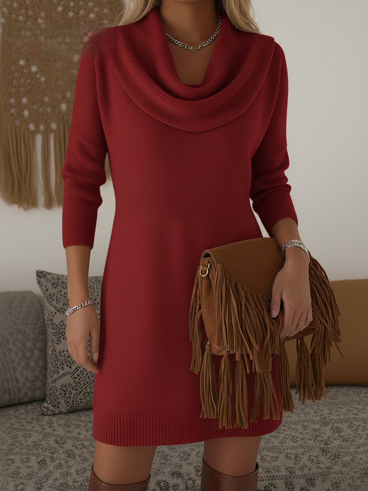 Women's Soft Knit Cowl-Neck Dress