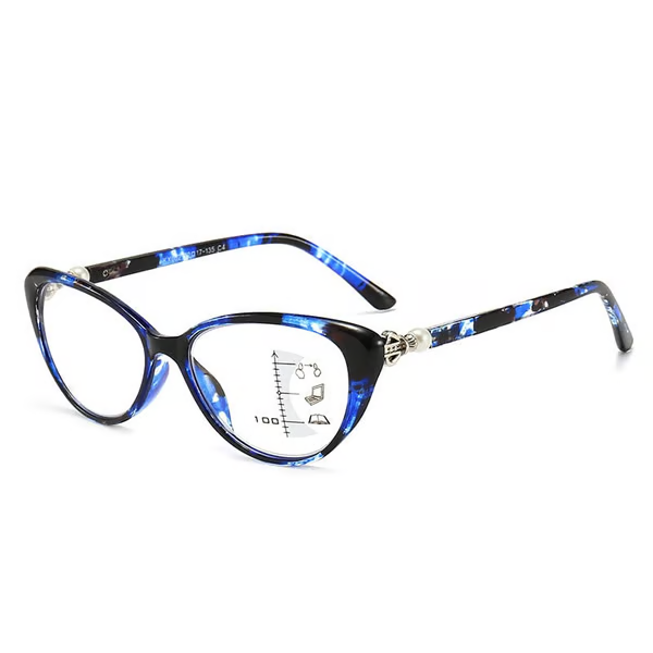 CAT EYE WITH PEARL HINGE PROGRESSIVE MULTIFOCAL READING GLASSES