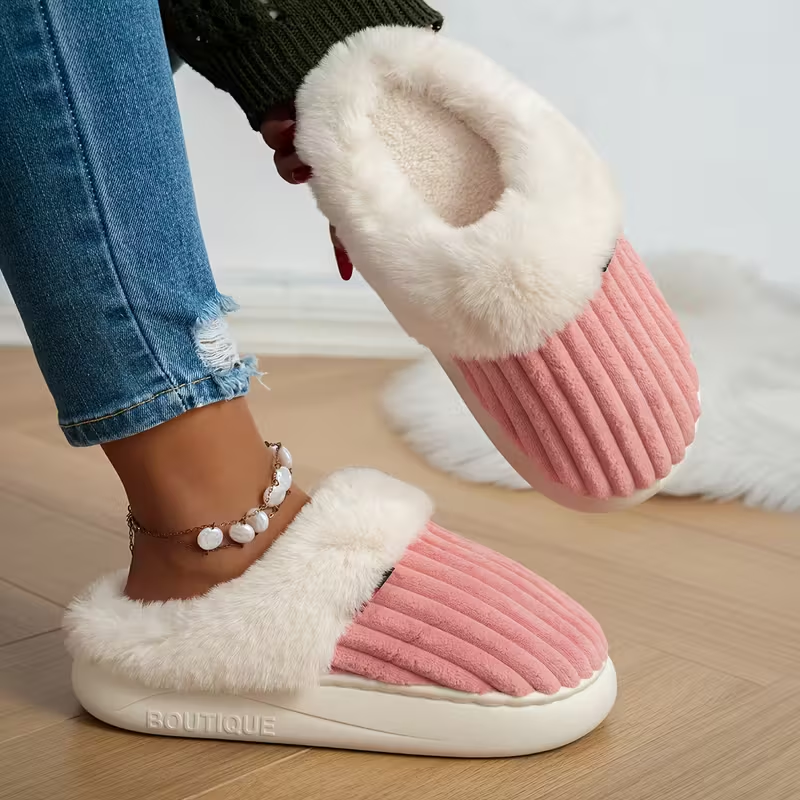 Women’s Plush Fleece-Lined Winter Slippers