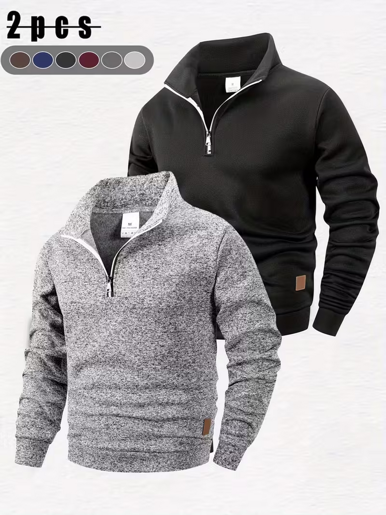 Men’s DualPack Fleece-Lined Half-Zip Sweatshirts