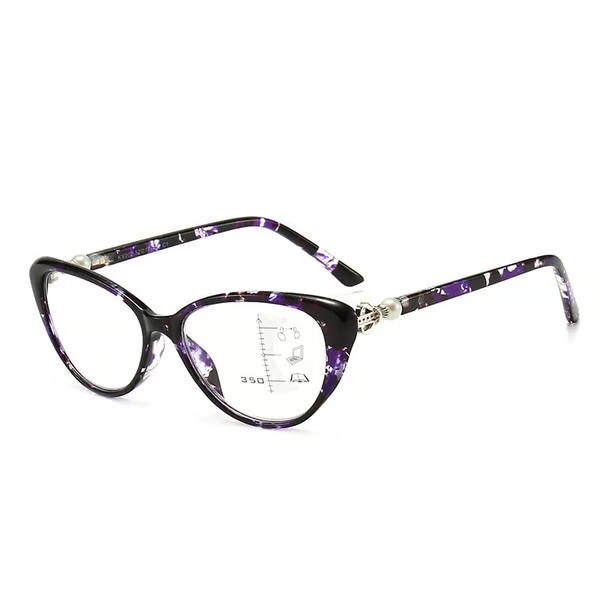 CAT EYE WITH PEARL HINGE PROGRESSIVE MULTIFOCAL READING GLASSES