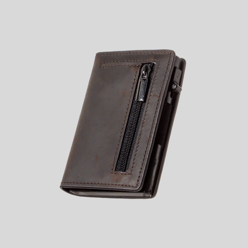 Men’s Slim Leather & Carbon Fibre Anti-Theft Wallet
