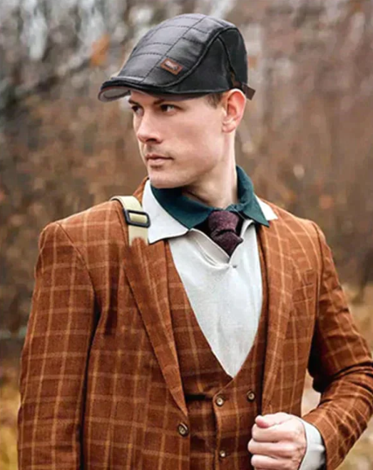 Men’s Vintage Cowhide Leather Beret