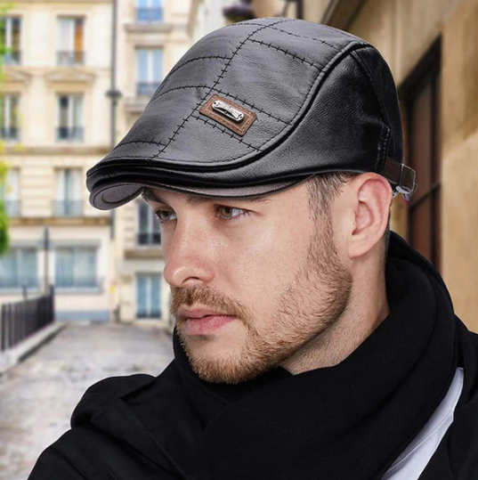 Men’s Vintage Cowhide Leather Beret