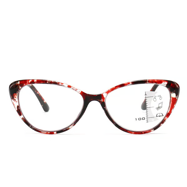 CAT EYE WITH PEARL HINGE PROGRESSIVE MULTIFOCAL READING GLASSES