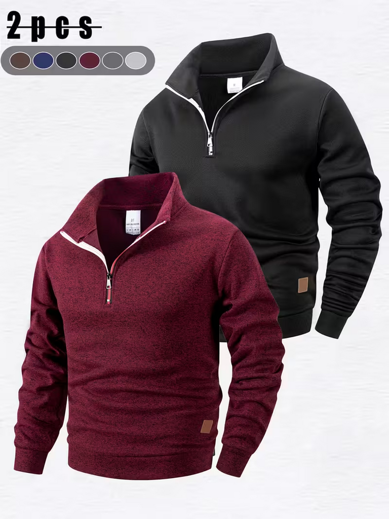 Men’s DualPack Fleece-Lined Half-Zip Sweatshirts