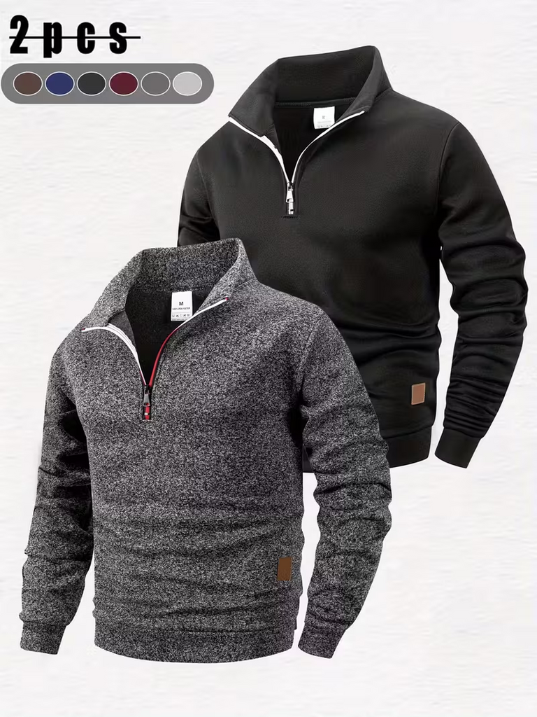 Men’s DualPack Fleece-Lined Half-Zip Sweatshirts